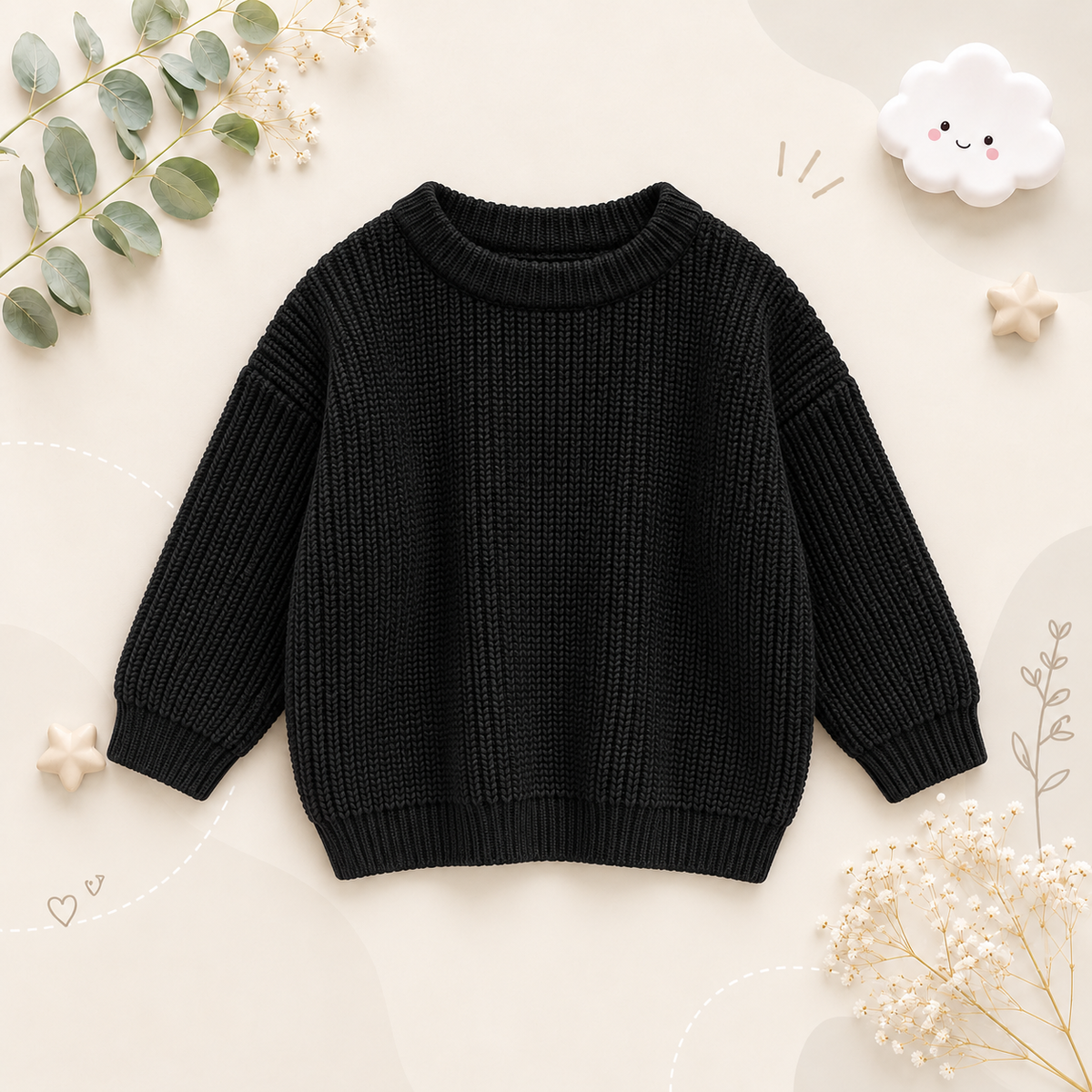 The Penny - Baby Unisex Knitted Sweater, Long Sleeve Autumn Winter Pullover