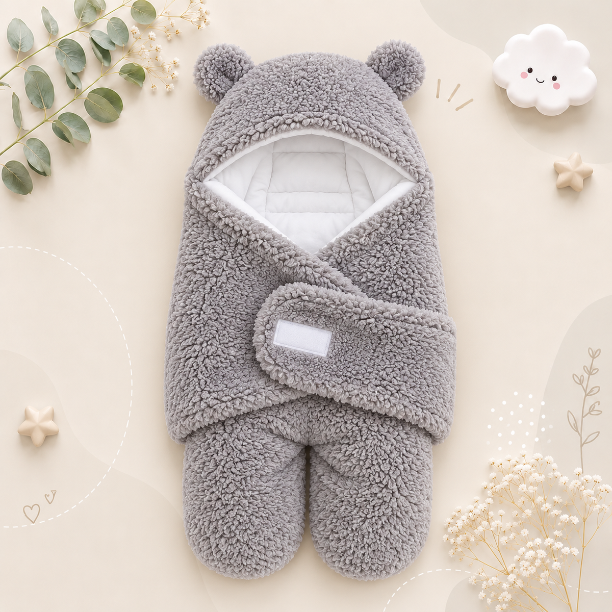 The Bailey - Baby Winter Fleece Romper Super Soft Swaddle Blankets