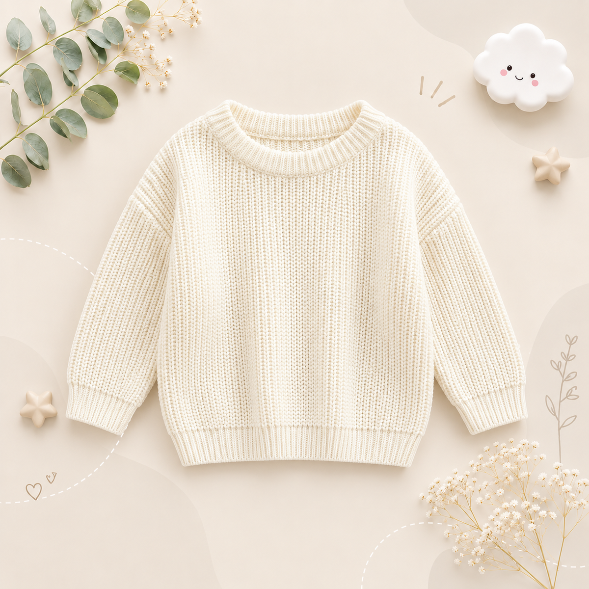 The Penny - Baby Unisex Knitted Sweater, Long Sleeve Autumn Winter Pullover