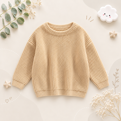 The Penny - Baby Unisex Knitted Sweater, Long Sleeve Autumn Winter Pullover