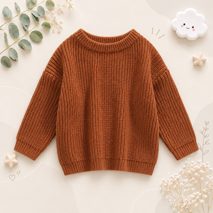 The Penny - Baby Unisex Knitted Sweater, Long Sleeve Autumn Winter Pullover
