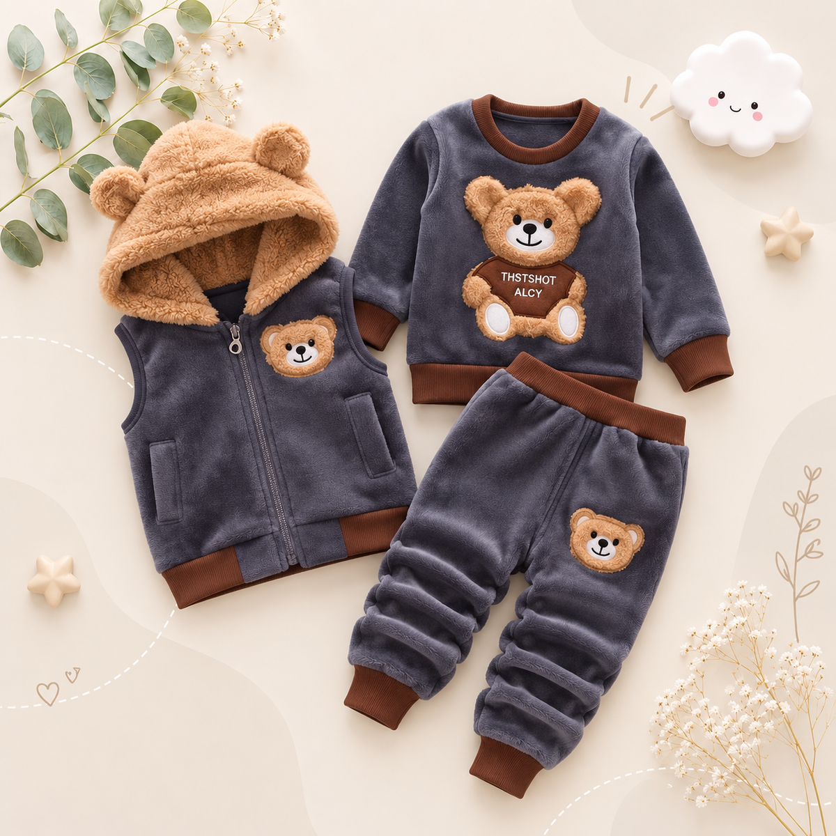 The Zahir - Baby Unisex Winter Tracksuit Set, Warm Unisex Infant Outfit