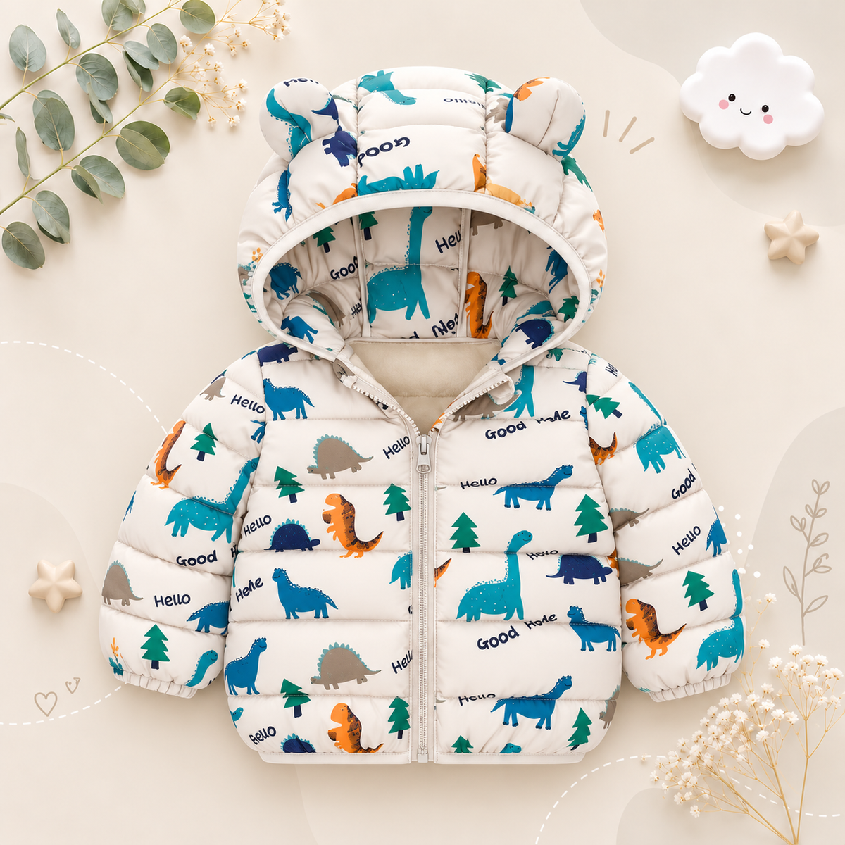 The Bruno - Baby Hooded Winter Jacket, Lightweight Warm Zipper Coat for Kids