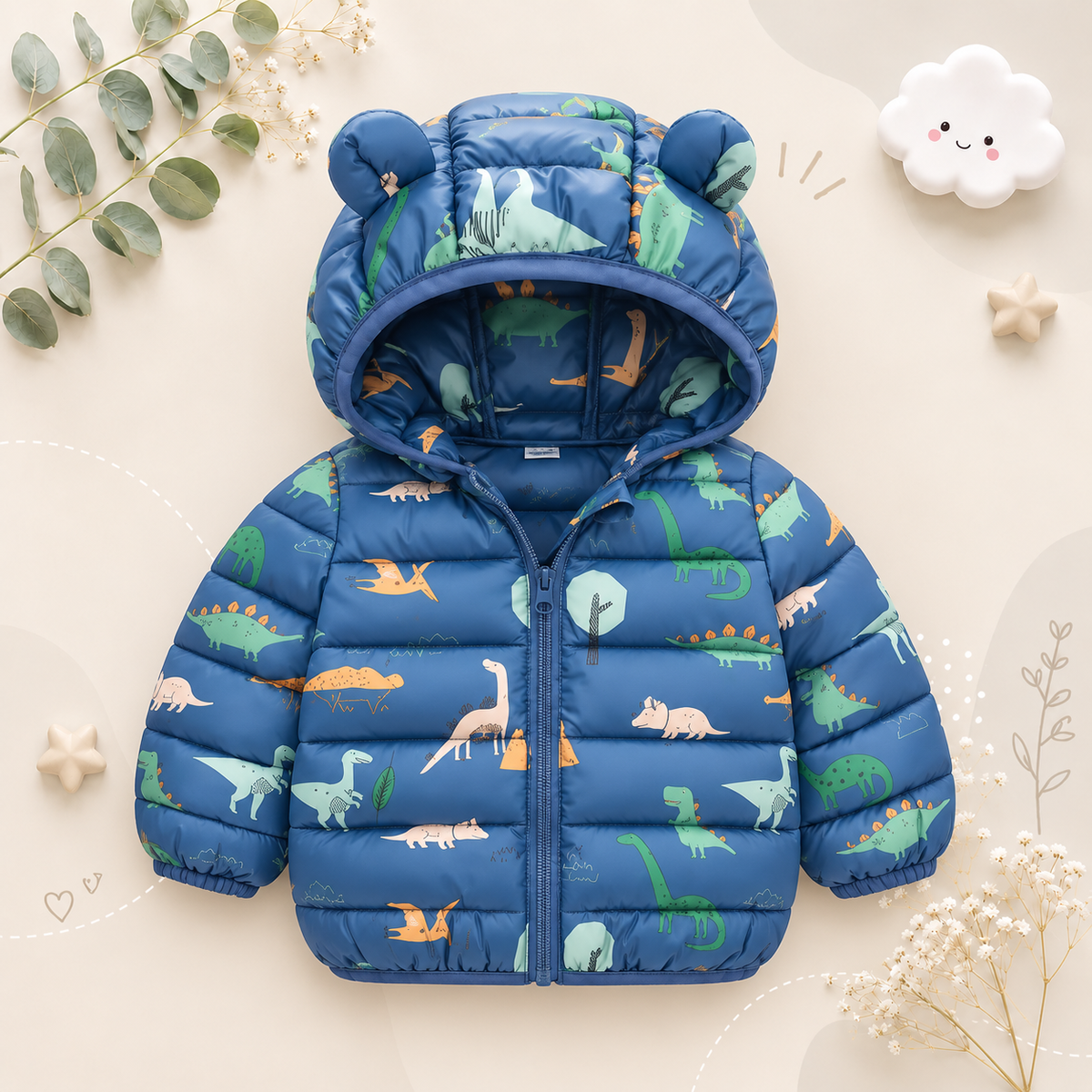 The Bruno - Baby Hooded Winter Jacket, Lightweight Warm Zipper Coat for Kids
