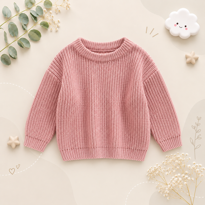 The Penny - Baby Unisex Knitted Sweater, Long Sleeve Autumn Winter Pullover