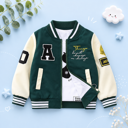 The Enoch - Baby Boy Bear Print Jacket, Lightweight Kids Windbreaker Coat
