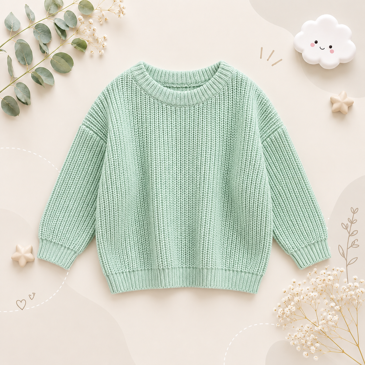 The Penny - Baby Unisex Knitted Sweater, Long Sleeve Autumn Winter Pullover