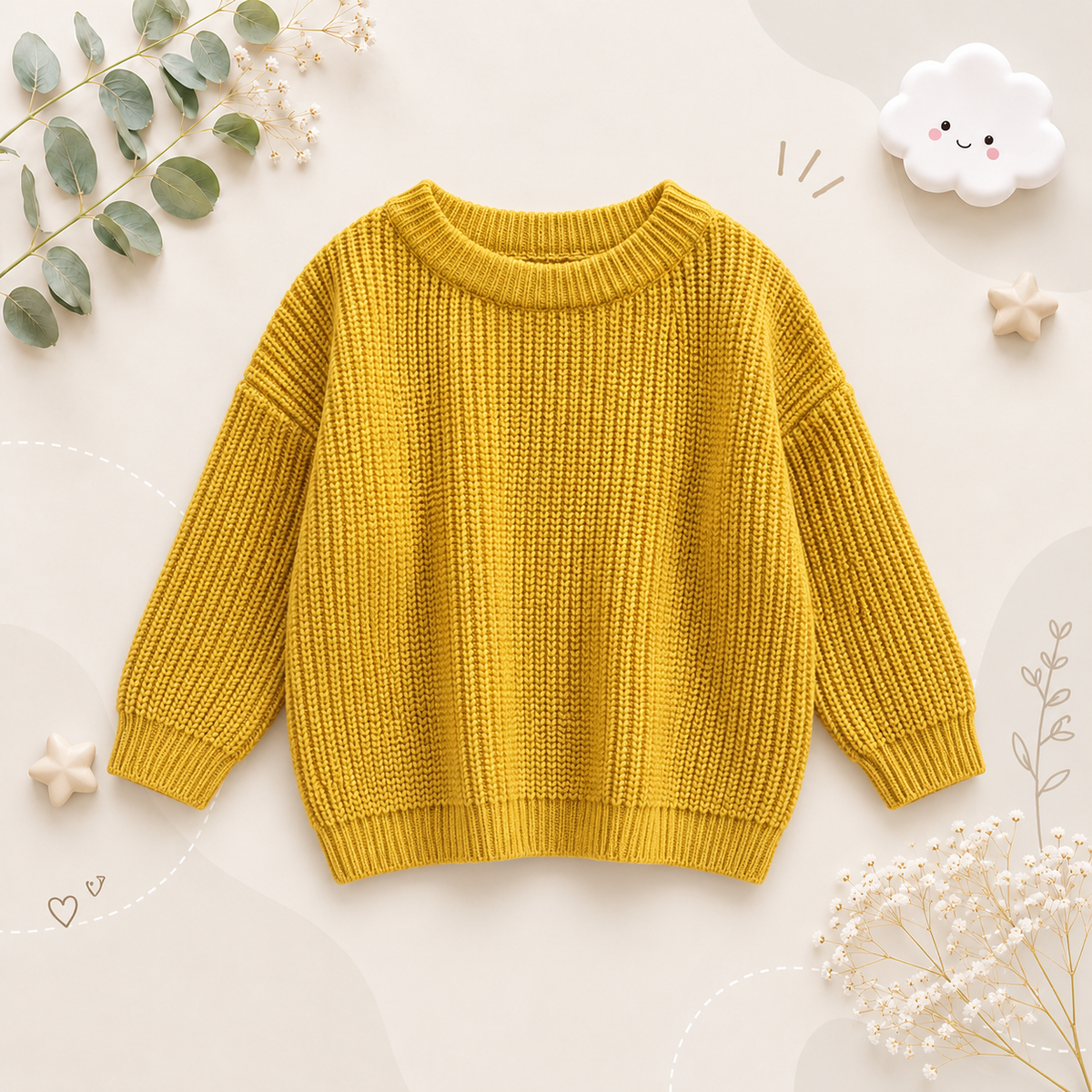 The Penny - Baby Unisex Knitted Sweater, Long Sleeve Autumn Winter Pullover