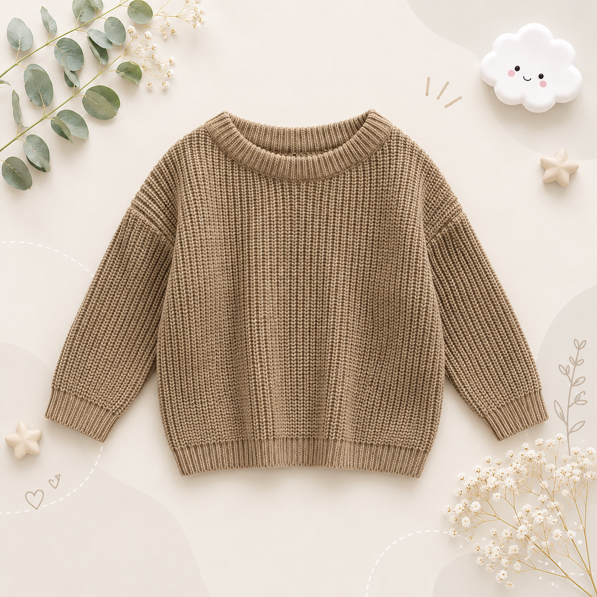 The Penny - Baby Unisex Knitted Sweater, Long Sleeve Autumn Winter Pullover