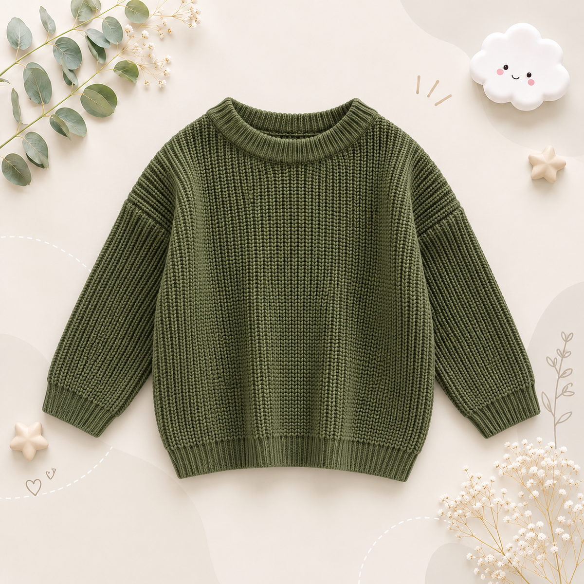 The Penny - Baby Unisex Knitted Sweater, Long Sleeve Autumn Winter Pullover