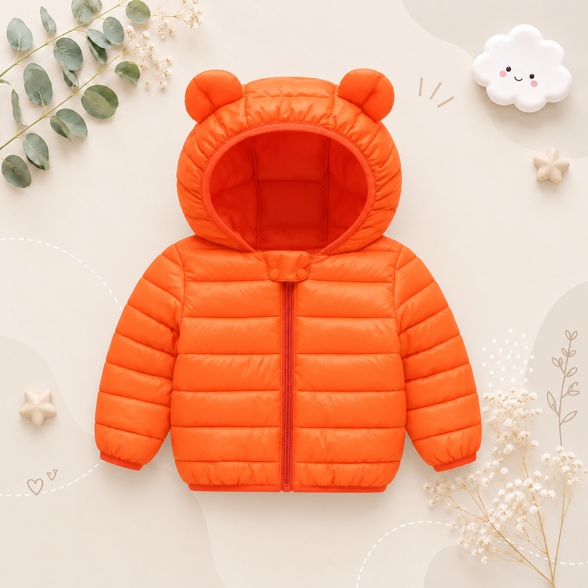 The Bruno - Baby Hooded Winter Jacket, Lightweight Warm Zipper Coat for Kids