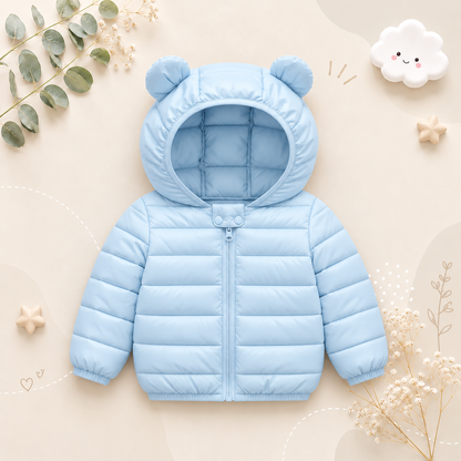 The Bruno - Baby Hooded Winter Jacket, Lightweight Warm Zipper Coat for Kids