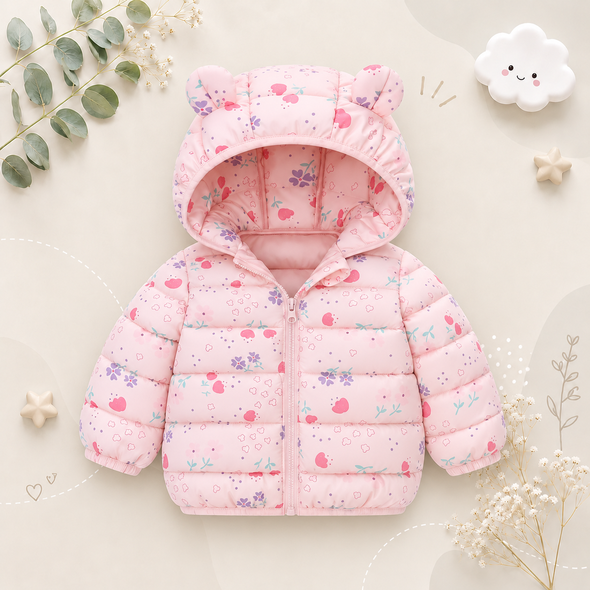 The Bruno - Baby Hooded Winter Jacket, Lightweight Warm Zipper Coat for Kids