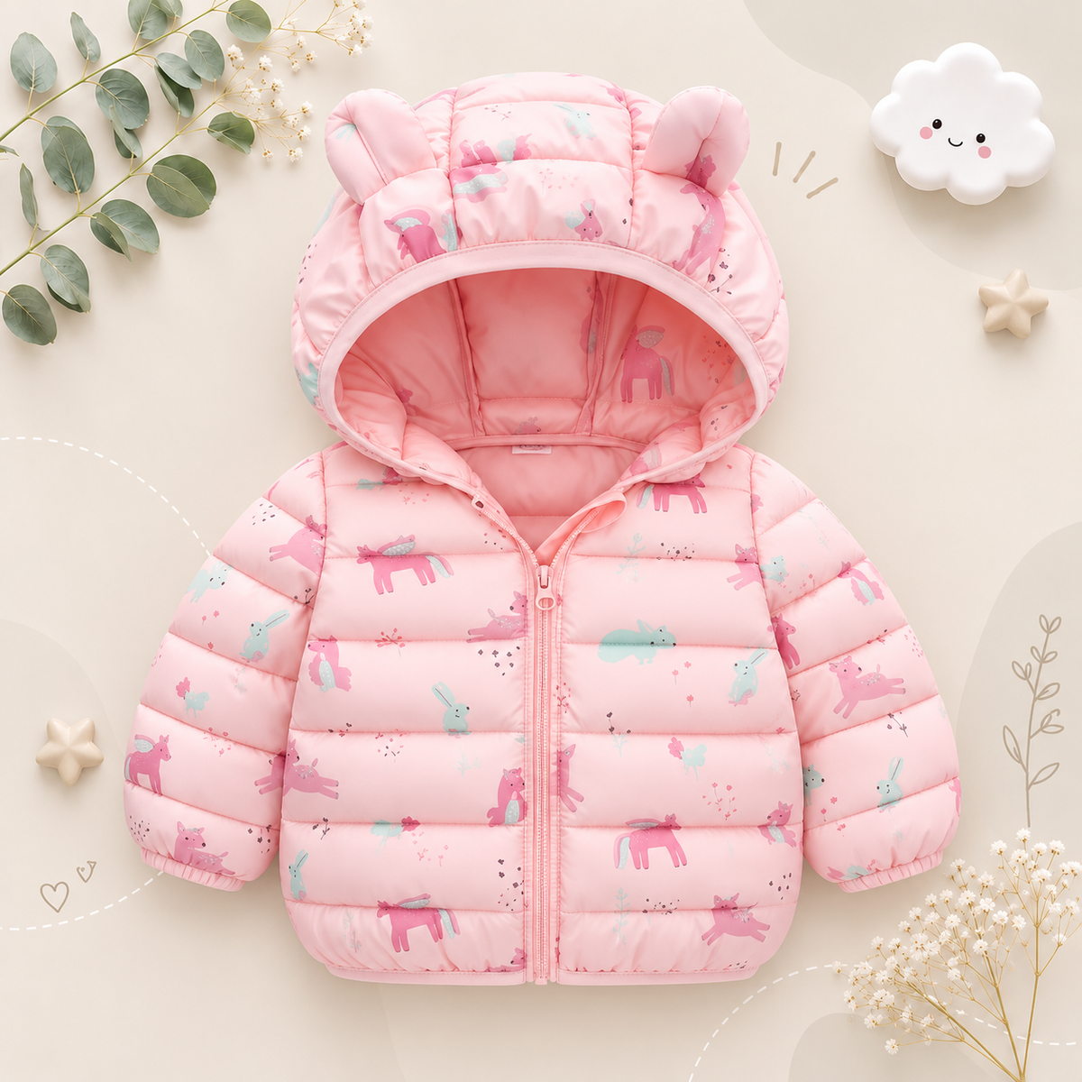 The Bruno - Baby Hooded Winter Jacket, Lightweight Warm Zipper Coat for Kids