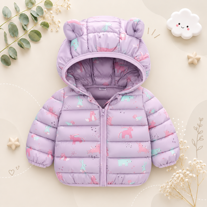 The Bruno - Baby Hooded Winter Jacket, Lightweight Warm Zipper Coat for Kids