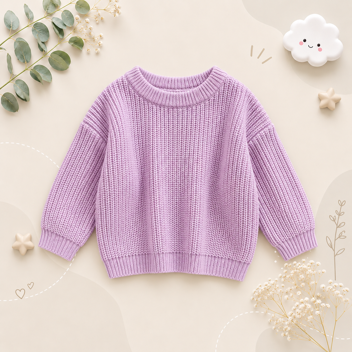 The Penny - Baby Unisex Knitted Sweater, Long Sleeve Autumn Winter Pullover