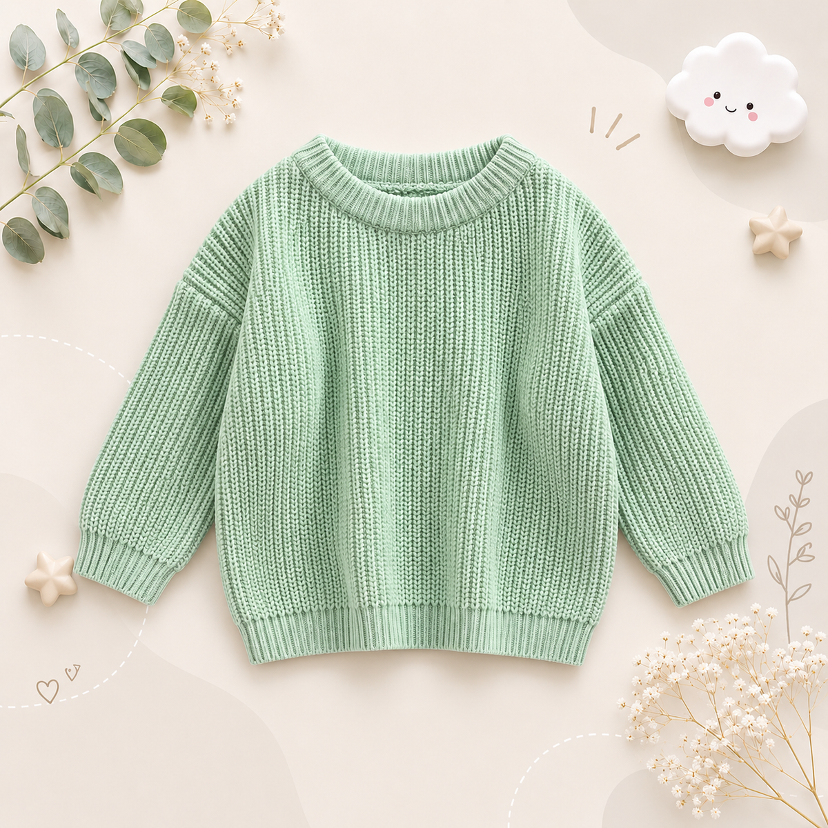The Penny - Baby Unisex Knitted Sweater, Long Sleeve Autumn Winter Pullover