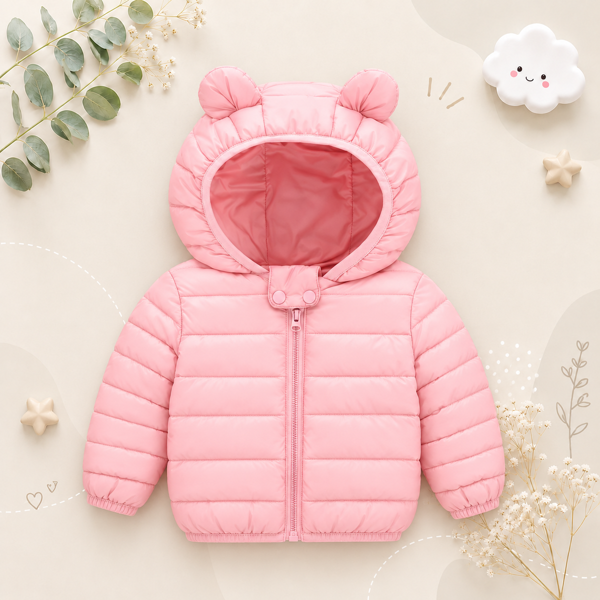 The Bruno - Baby Hooded Winter Jacket, Lightweight Warm Zipper Coat for Kids
