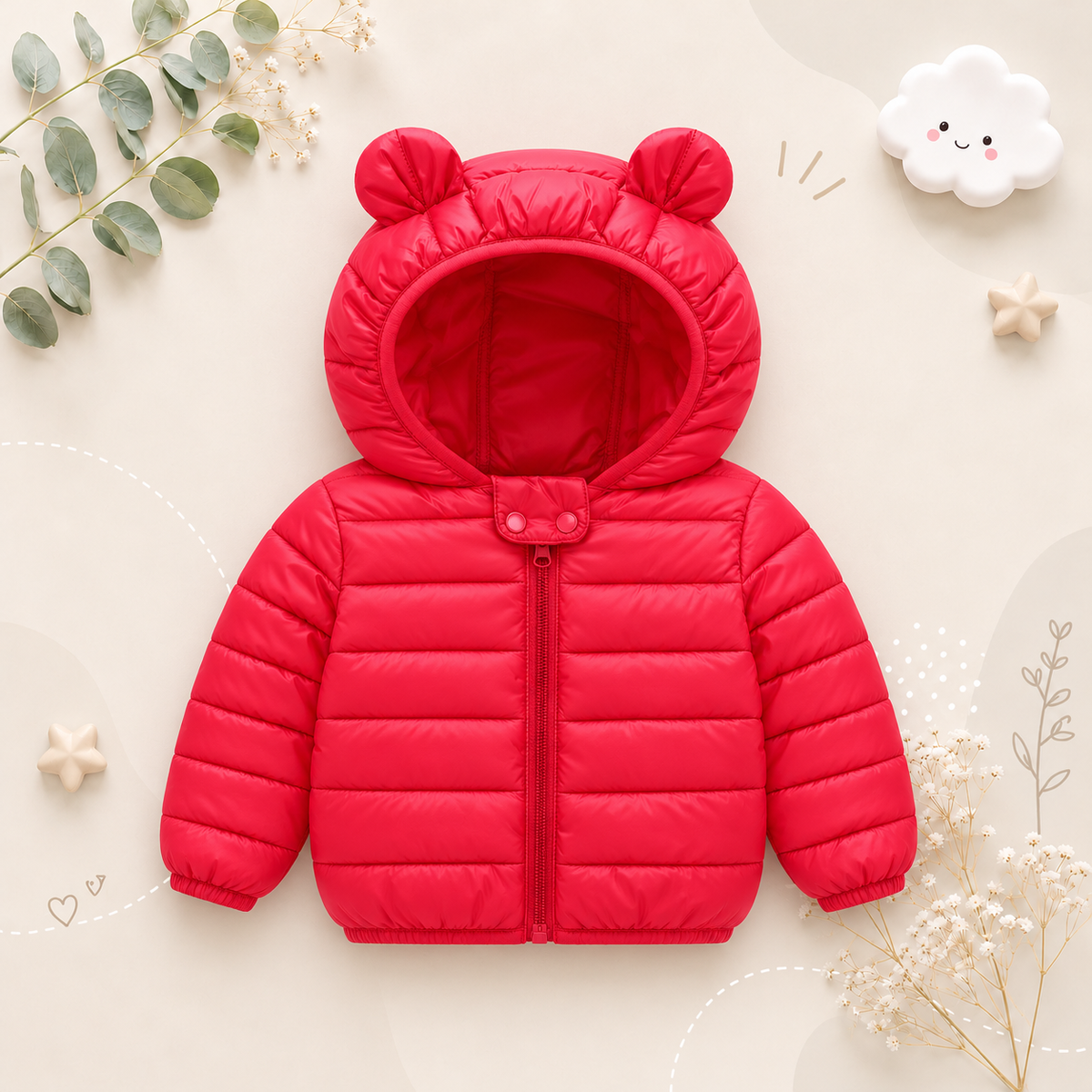 The Bruno - Baby Hooded Winter Jacket, Lightweight Warm Zipper Coat for Kids
