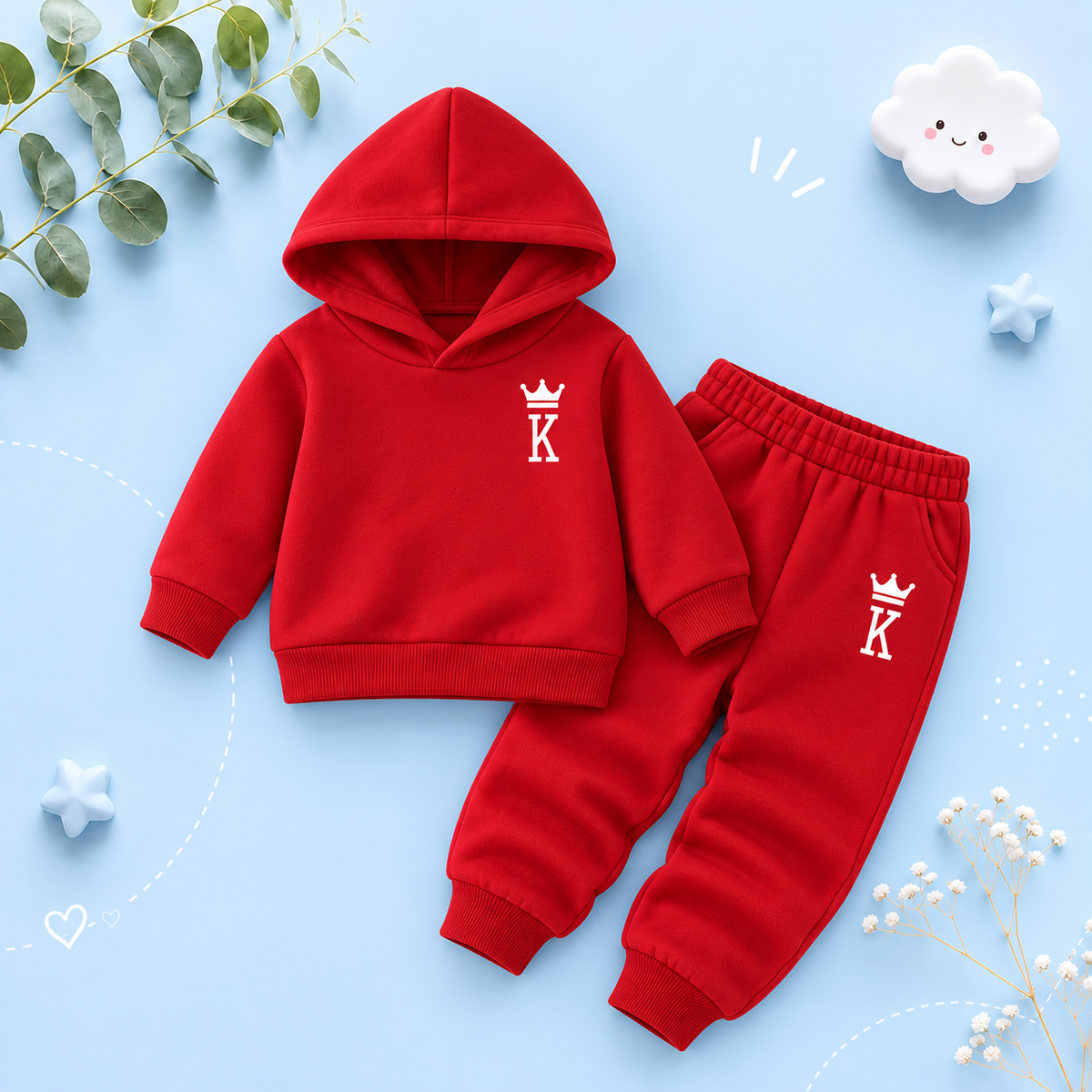 The Clyde - Baby Boy 2-Piece Letter Print Hoodie and Pants Set, Spring Autumn