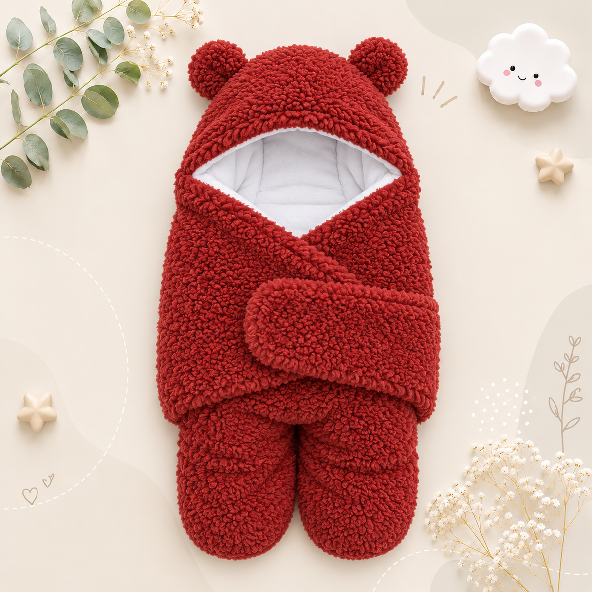 The Bailey - Baby Winter Fleece Romper Super Soft Swaddle Blankets