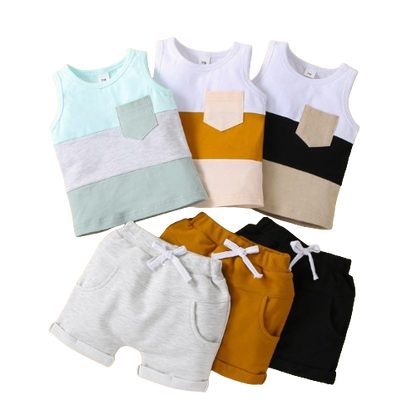 The Echo - Patchwork Crew Tank Tees + Shorts