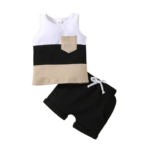 The Echo - Patchwork Crew Tank Tees + Shorts