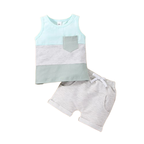 The Echo - Patchwork Crew Tank Tees + Shorts