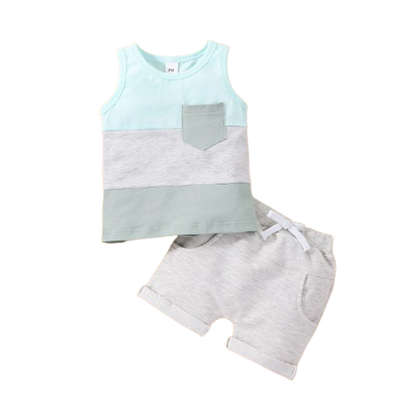 The Echo - Patchwork Crew Tank Tees + Shorts