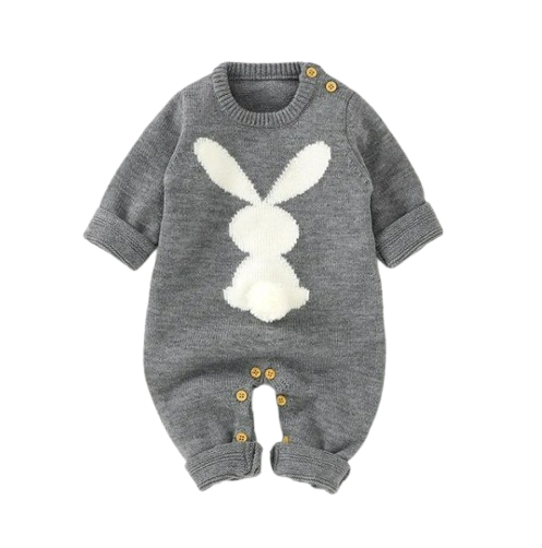 The Alex - Baby Rabbit Knitted Romper Long Sleeve Crew Neck Newborn Boy Girl Outfit