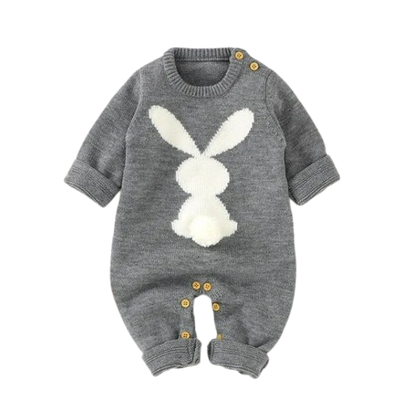The Alex - Baby Rabbit Knitted Romper Long Sleeve Crew Neck Newborn Boy Girl Outfit