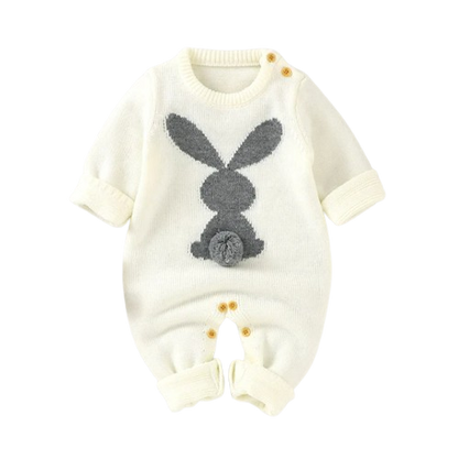 The Alex - Baby Rabbit Knitted Romper Long Sleeve Crew Neck Newborn Boy Girl Outfit