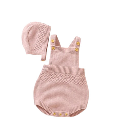 The Logan - Newborn Baby 2PC Sleeveless Bodysuit & Hat Set – Unisex Infant Outfit