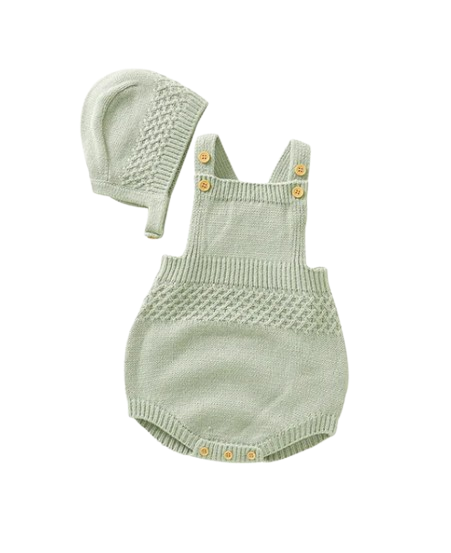 The Logan - Newborn Baby 2PC Sleeveless Bodysuit & Hat Set – Unisex Infant Outfit