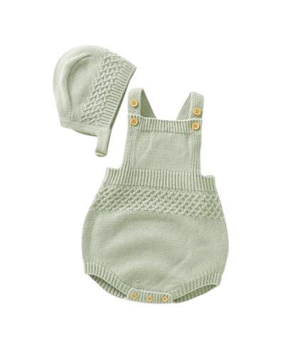 The Logan - Newborn Baby 2PC Sleeveless Bodysuit & Hat Set – Unisex Infant Outfit
