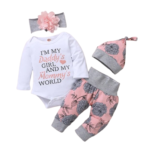 The Bellamy -Daddy's Girl & Mommy's World Romper + Rose Pants