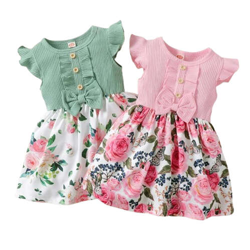 The Marion - Baby Girl Sleeveless Floral Princess Dress 1‑5Y Daily Holiday Children’s Clothes