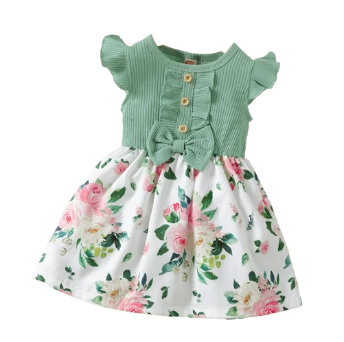 The Marion - Baby Girl Sleeveless Floral Princess Dress 1‑5Y Daily Holiday Children’s Clothes