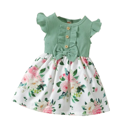 The Marion - Baby Girl Sleeveless Floral Princess Dress 1‑5Y Daily Holiday Children’s Clothes