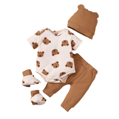 The Campbell - Bear Print Romper Set