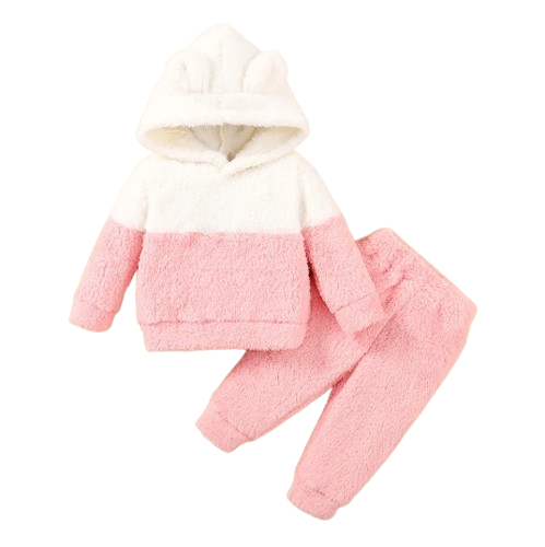 The Haven - Baby Girl Fluffy Hoodie and Pants Set 2PCS Warm Autumn Winter Outfit