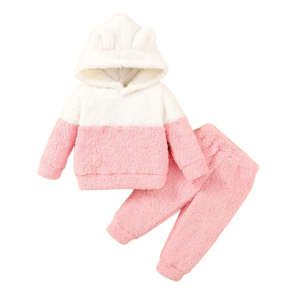 The Haven - Baby Girl Fluffy Hoodie and Pants Set 2PCS Warm Autumn Winter Outfit