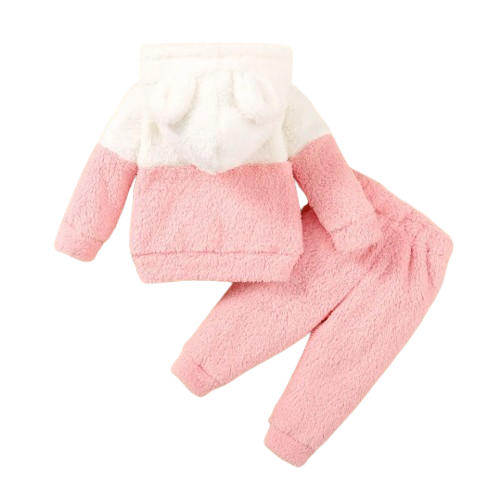The Haven - Baby Girl Fluffy Hoodie and Pants Set 2PCS Warm Autumn Winter Outfit