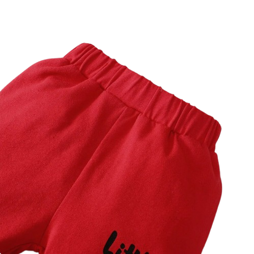 The Hollis - Baby Unisex Red Little Boss Hoodie + Pants