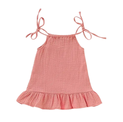 The Macey - Toddler Girl Cotton Halter Slip Dress Breathable Summer Beach Outfit