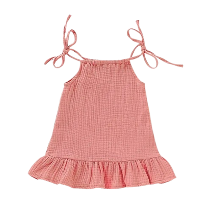 The Macey - Toddler Girl Cotton Halter Slip Dress Breathable Summer Beach Outfit