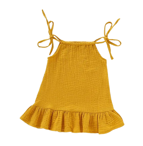 The Macey - Toddler Girl Cotton Halter Slip Dress Breathable Summer Beach Outfit