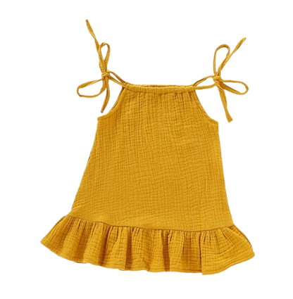 The Macey - Toddler Girl Cotton Halter Slip Dress Breathable Summer Beach Outfit
