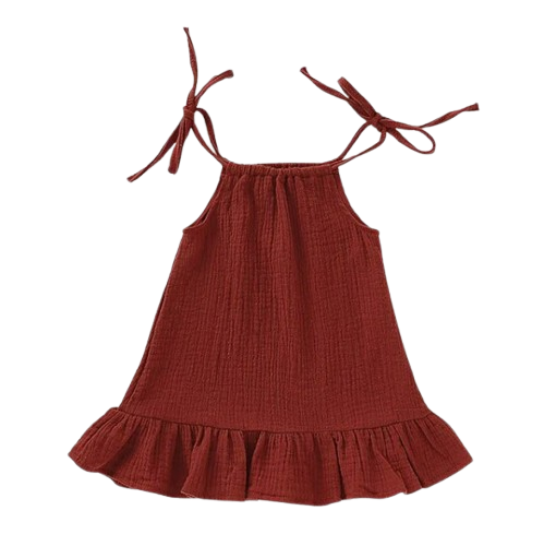 The Macey - Toddler Girl Cotton Halter Slip Dress Breathable Summer Beach Outfit