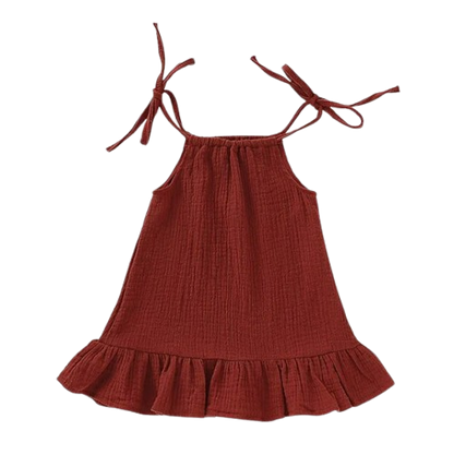 The Macey - Toddler Girl Cotton Halter Slip Dress Breathable Summer Beach Outfit